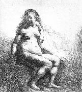 Seated female nude Rembrandt
